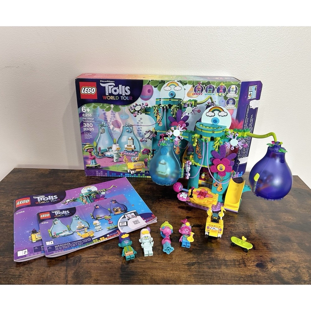LEGO Trolls World Tour Pop Village Celebration Set (#41255) Complete